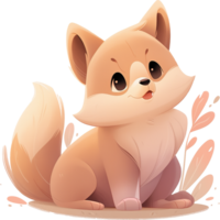 Cute cartoon fox a cute little fox AI generated png