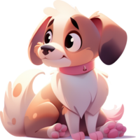 Cute cartoon dog isolated on ground AI generated png