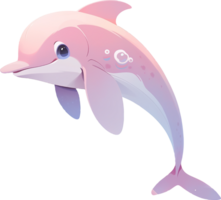 en rosa delfin med en rosa näsa med ai genererad png