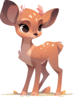 A deer with a deer on its back stands on a white background with png