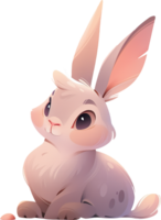 A cartoon rabbit with a pink rabbit on its face with AI generated png