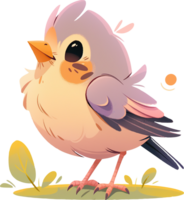 A picture of a bird with a sticker with AI generated png