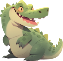 A cartoon of a crocodile with a picture of a crocodile on its back with png