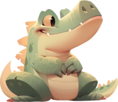 A cartoon of a crocodile with a picture of a crocodile on it with AI generated png