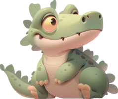 A cartoon of a crocodile with a clipboard background with AI generated png