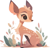 A picture of a deer in the grass with AI generated png