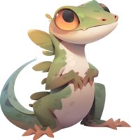 une gecko avec une image de une lézard sur ses retour avec ai généré png