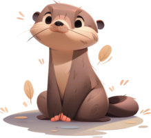 Otter Charm Embracing the Essence of Playfulness with AI Generated png