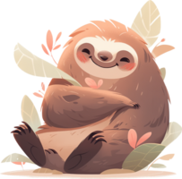 In the Wild with Sloths Serene and Deliberate with AI Generated png