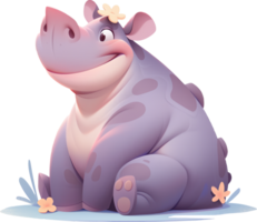 hippopotame veaux innocence dans le sauvage avec ai généré png