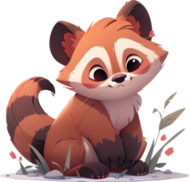 In the Realm of Red Pandas Endearing and Agile with AI Generated png