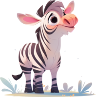 zebra veulens onschuld in de wild met ai gegenereerd png