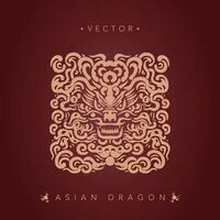 Asian dragon Chinese dragon totem pattern vector
