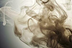 Light background with puffs of ivory smoke. Smoke whiffs and swirls. Generative AI photo