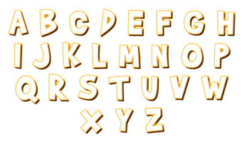 3d alfabeto texto efecto un a z png