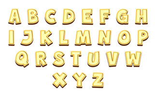 3d alfabeto texto efecto un a z png