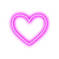 roze neon licht hart icoon gloeit in de licht png