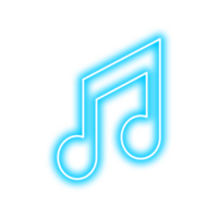 blue neon light music icon glows in the light png