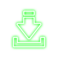 neon glow green download button png