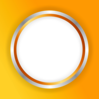 gold silver circle frame on yellow background png