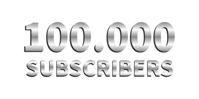 Silver text effect 100k subscribers png