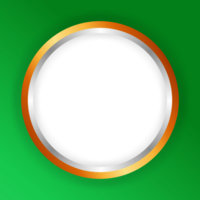 gold silver circle frame on green background png