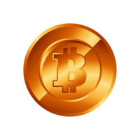 golden coin with word bitcoin png