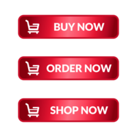 Buy now, shop now, order now, red icon. Button vector. Web button illustration. png