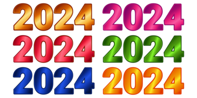 2024 nombre collection plein moderne coloré 3d png