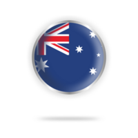 Australia flag circle design with transparent background silver frame png