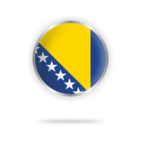 Bosnia and herzegovina flag circle design with transparent background silver frame png