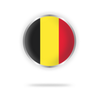 Belgium flag circle design with transparent background silver frame png