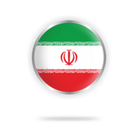 Iran flag circle design with transparent background silver frame png