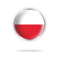 polen flagga cirkel design med transparent bakgrund silver- ram png