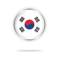 zuiden Korea vlag cirkel ontwerp met transparant achtergrond zilver kader png