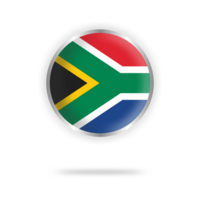 sur África bandera circulo diseño con transparente antecedentes plata marco png
