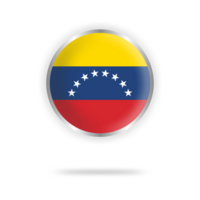 Venezuela drapeau cercle conception avec transparent Contexte argent Cadre png