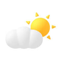 Sun and Cloud weather icon symbol Low poly png