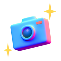 Low poly Retro Camera in gradient color png