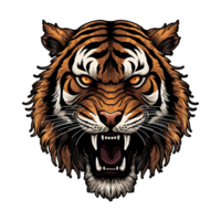 cabeça de tigre com raiva png