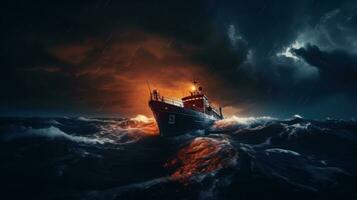 Storm at sea photo