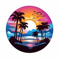 Summer tropical design for T-shirt photo