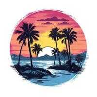 Summer tropical design for T-shirt photo