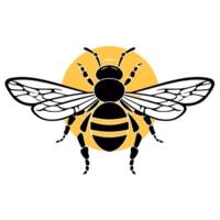 Beautiful Bee Silhouette - Generative Ai png