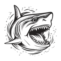 Beautiful Shark Silhouette - Generative Ai png