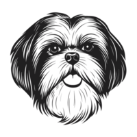 shih tzu silhueta - generativo ai png