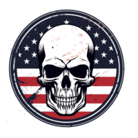 USA Flag Skull - Generative Ai png