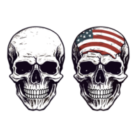 USA Flag Skull - Generative Ai png