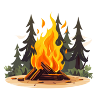 feu de camp clipart - génératif ai png