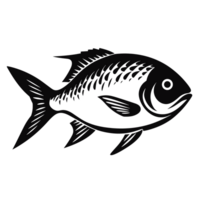 magnifique poisson silhouette - génératif ai png